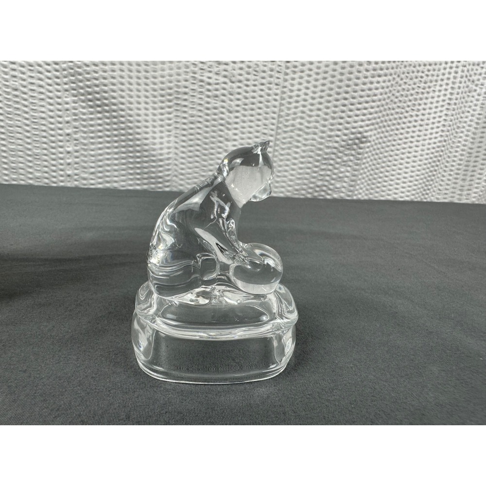 Avon Lead Crystal Glass -  Kitty Figure String 1994 Collectible Kitten NIB - Picture 2 of 8